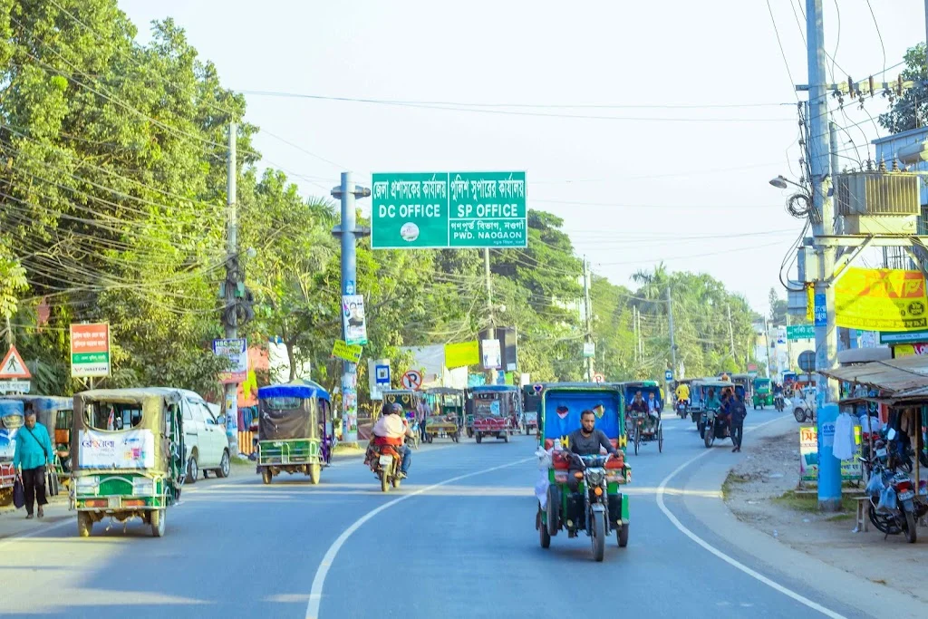 Main road in Naogaon District town near DC and SP office.