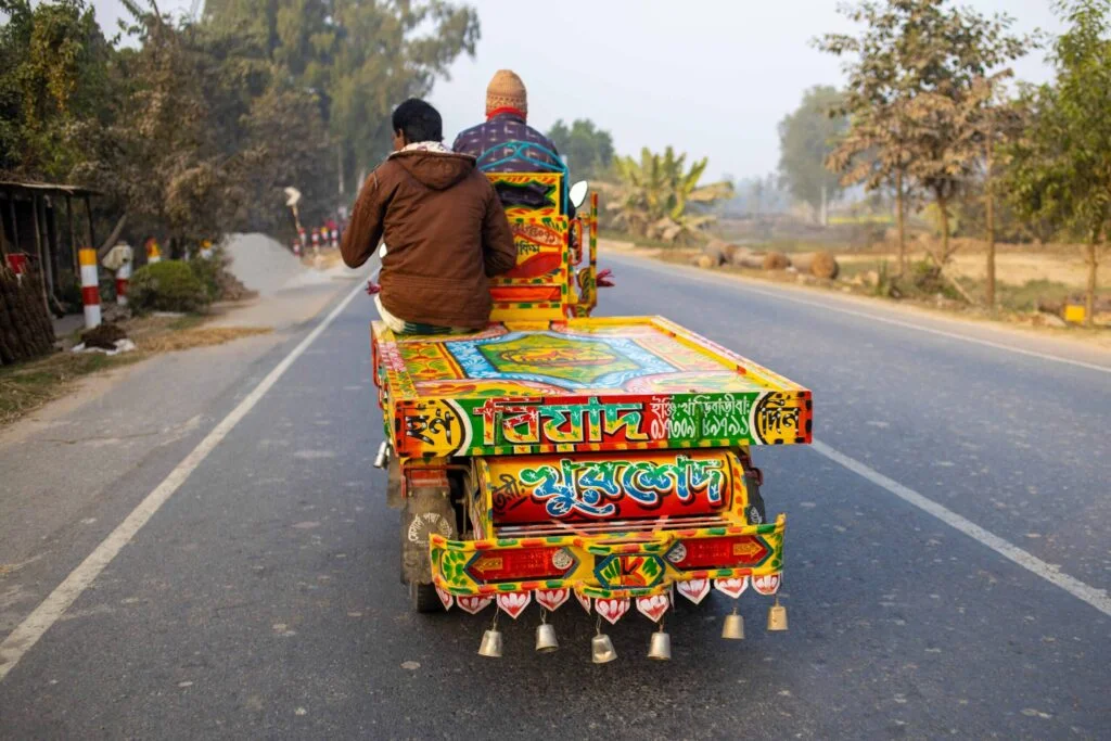Local made vehicle Lochimon on Naogaon-Rajshahi highway
