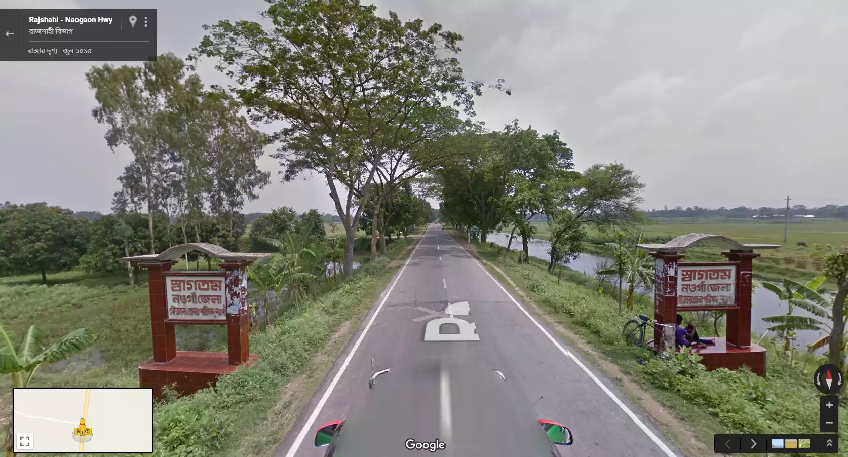 Starting Point of Google Map's Street View at Naogaon-Rajshahi Border.