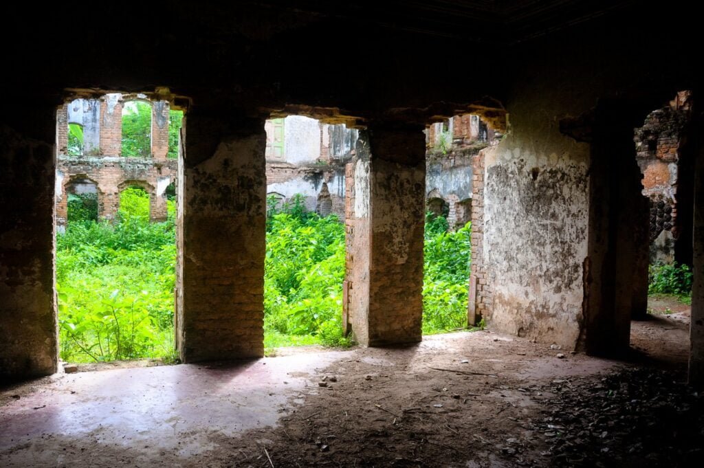 Interior view of Dubolhati Rajbari in Naogaon Upazila.