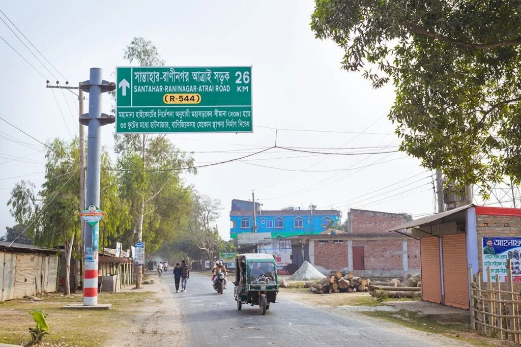 View of the Raninagar-Atrai road captured in 2023 AD.