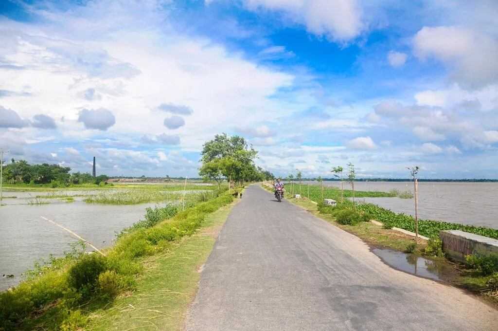 Naogaon's Taltoli road, offering a beuatiful view from the Dubalhati side, photographed in 2014.