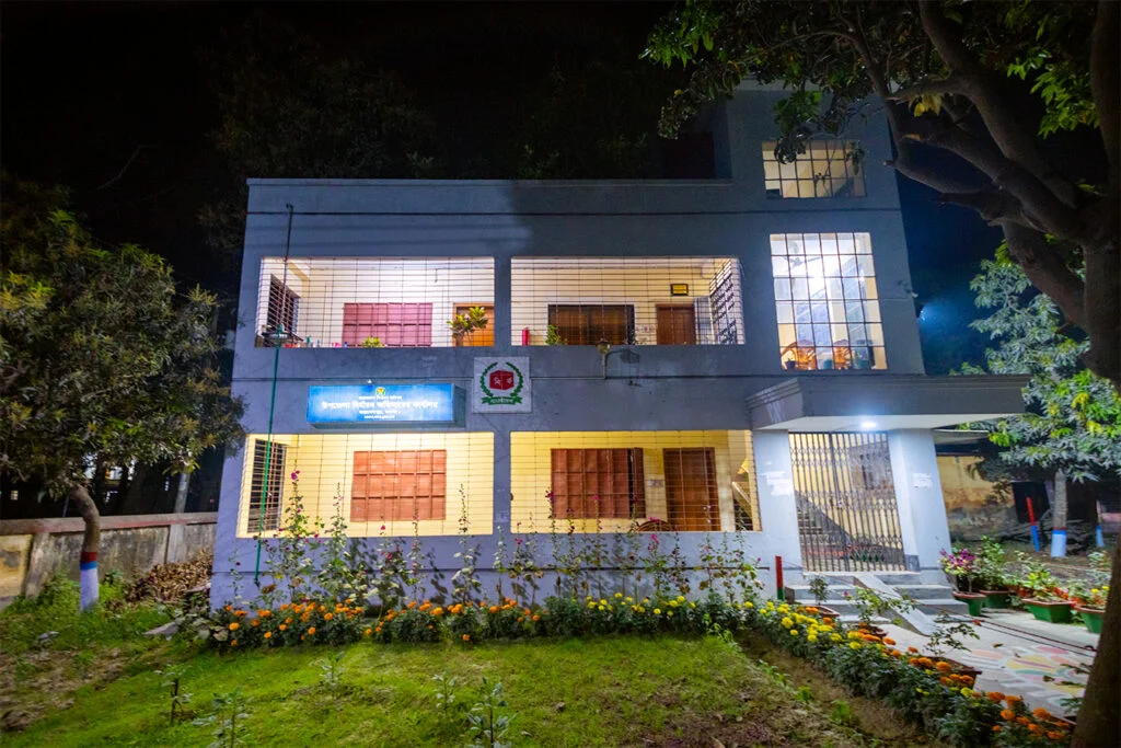 Mohadevpur Upazila election office at night, under Naogaon-3 constituency.
