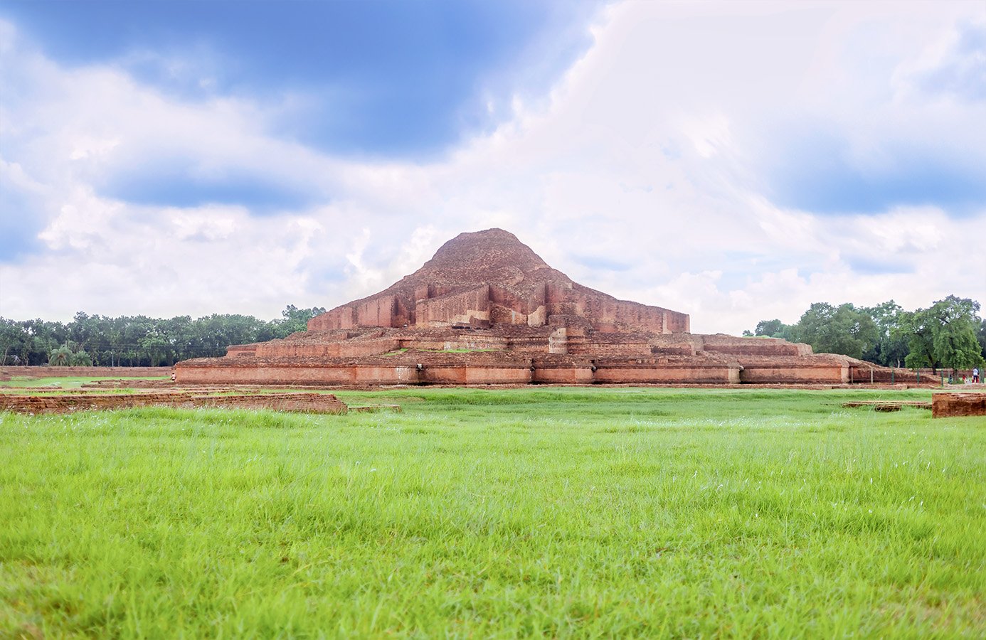 Somapura Mahavihara, ancient 8th-century Buddhist monastery and UNESCO World Heritage Site in Paharpur, Naogaon – June 2024.